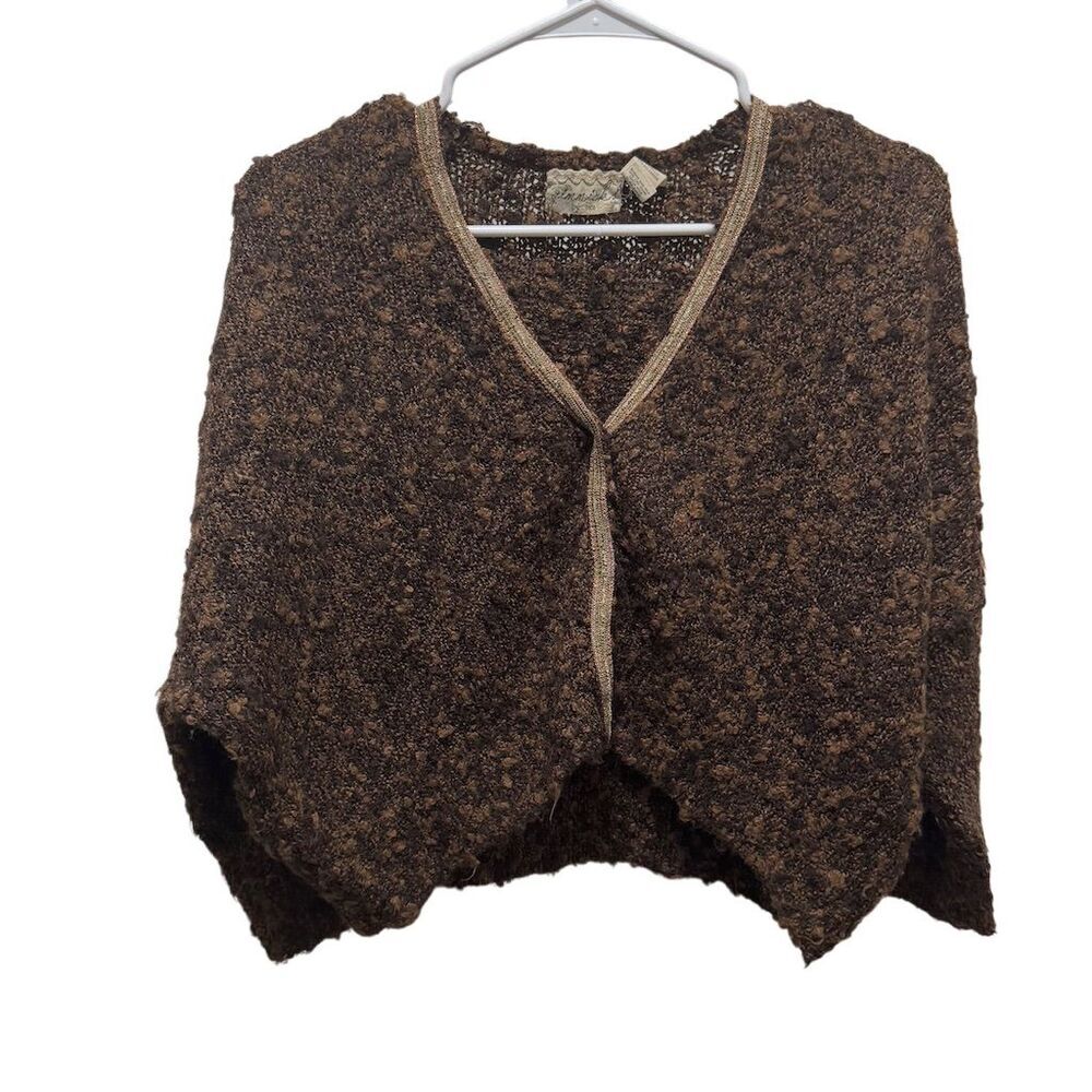 BKE Buckle Women's Brown Cropped Knit Cardigan Sweater Size S‎
